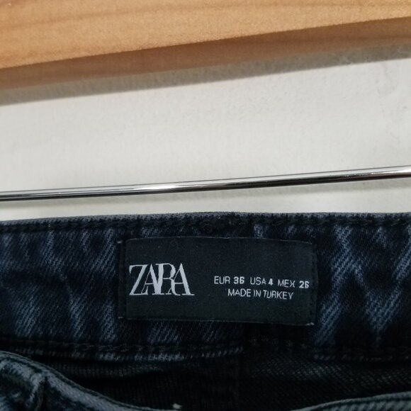 Zara Jeans Raw Hem Blue Size 4 - Picture 4 of 6